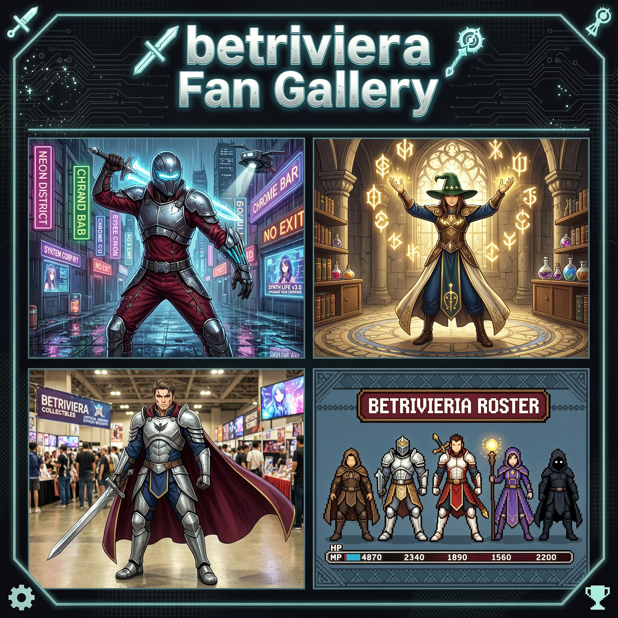 betriviera fan art and cosplay collage